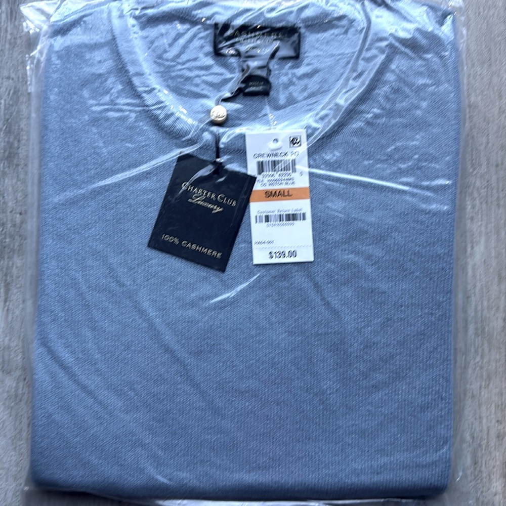 Charter club light blue cashmere sweater